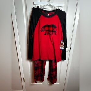 Family Pajamas Red and Black Bear Women's Pajama Set